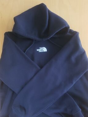 The North Face Dark Blue Pullover Hoodie with White Logo